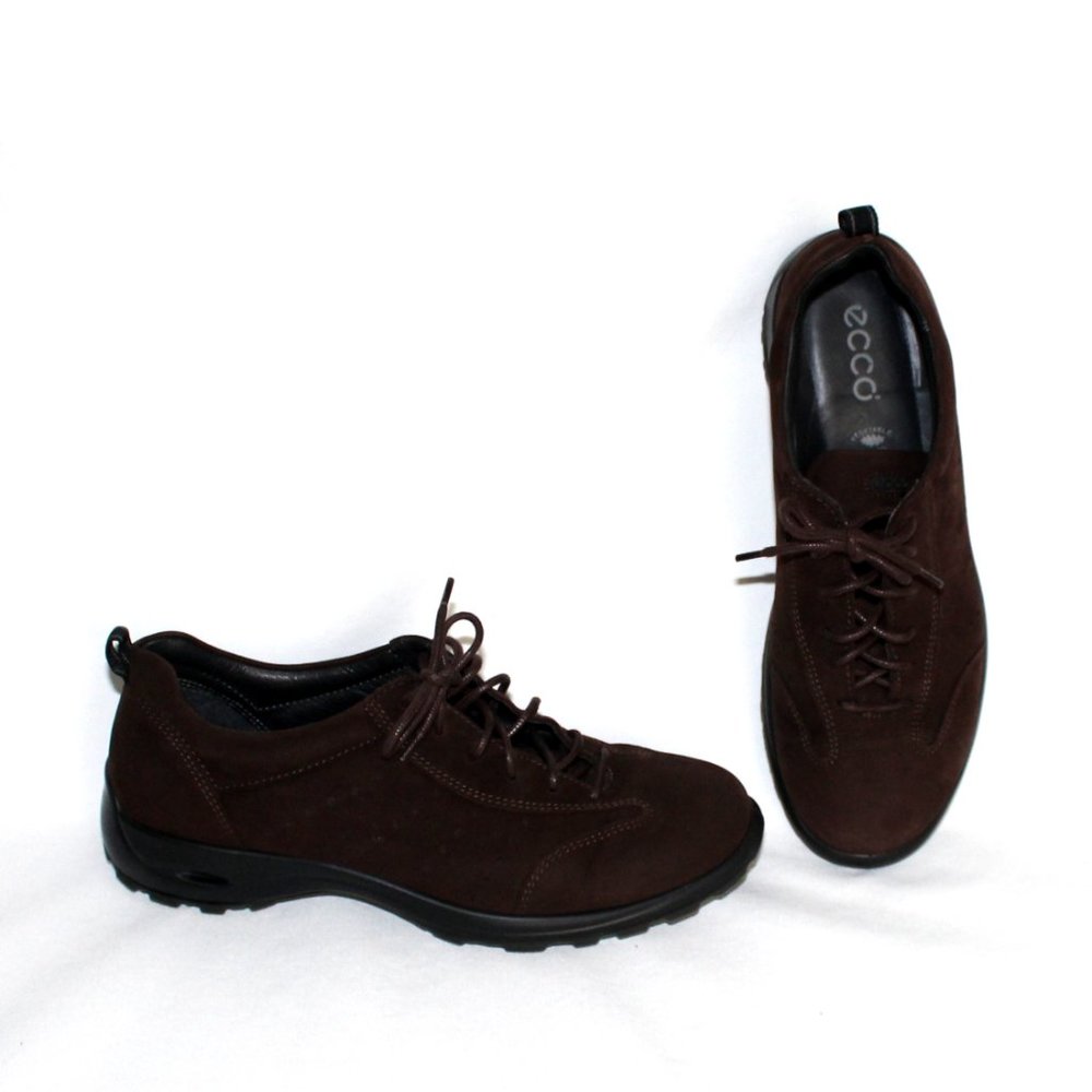 ECCO Suede Leather Oxford Women's 7/7.5 or 38 Hiking Walking Shoes